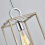 XINGQI Farmhouse Pendant Light, Lantern Hanging Ceiling Lighting for Kitchen Dining Room Foyer, Rectangle Cage lamp Fixture, Antique Nickel with Chrome, Single Light, E26 Base(Bulb not Included)