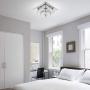 Modern Crystal Ceiling Light Not Dimmable Flush Mount Chandeliers K9 Crystal 8K Stainless Steel LED Mini 2-Square Ceiling Light, 120lm/w CRI>80 Cool White 6000k, Chrome, by Kai