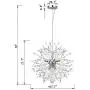 Modern LED Crystal Chandeliers 9 Lights Firework Pendant Lighting Fixtures for Bedroom Dining Room Restaurant(Chrome)