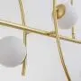 Glass Globe Sputnik Chandelier Modern 3 Light Molecule Pendant Lighting,G9 Mid Century Brass Finish Ceiling Lamp for Dining Room Hallway