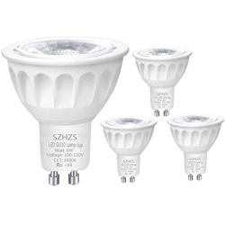 SZHZS GU10 LED Bulbs, 50W MR16 GU10 Halogen Bulbs Equivalent, 6W 500LM GU10 Base Dimmable Bulbs,40 ° Beam Angle GU10 Spot Light LED Bulb 3000K, Boron Lamp Led Spotlight 4 Packs (GU10 Warm White)