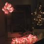 Flower String Lights for Kids Bedroom HuTools Pink Cherry Blossom String Lights 10Ft 30 LED Battery Powered String Lights for Nursery Baby Room Decor