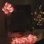 Flower String Lights for Kids Bedroom HuTools Pink Cherry Blossom String Lights 10Ft 30 LED Battery Powered String Lights for Nursery Baby Room Decor