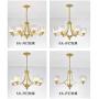 Modern Wrought Iron Chandeliers with Glass Crystal, American 8 Lights Chandeliers, Modern Iron Pendant Lights for Dining Room,Living Room,Kitchen,Office,Cafe,Restaurant