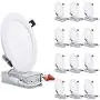 TORCHSTAR Essential Series 12-Pack 13.5W 6 Inch Slim LED Panel Downlight with J-Box, Dimmable 1000lm Ultra-Thin LED Recessed Light, ETL & Energy Star Listed, 5000K Daylight, White