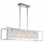 Moooni Modern Rectangle Crystal Chandeliers Hollow Style Rectangular Pendant Ceiling Light Fixture for Dining Room Kitchen Island L35.4”x W8” x H8”