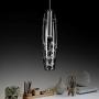Modern Chrome Crystal Ceiling Pendant Light LED Adjustable Hanging Linear Pendant Light for Bar, Dining Room, Kitchen