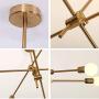 Modo Lighting Sputnik Chandelier 4-Light Golden Pendant Lighting Mid-Century Modern Ceiling Light Fixture for Kitchen Dining Room Living Room (4-Lights)