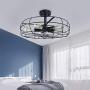 Depuley 5-Light Industrial Vintage Ceiling Light, Semi Flush Mount Metal Cage Ceiling Light Fixture-Matte Black Close to Ceiling Light Hanging Lighting for Foyer, Bedroom, Farmhouse