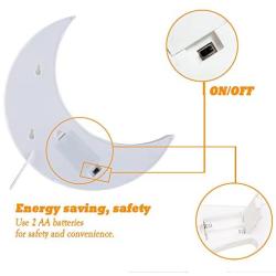 REVEW Marquee Night Light, Led Lamp Wall Decoration for Kids & Adults Room/Living Room/Bedroom Table - Battery Powered (Moon)