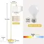 LED Floor Lamp for Living Room, PARTPHONER Modern Standing Lamp with 2 Hanging Shades (White/Oatmeal), Classic Standing Lamp with Foot Switch Simple Basic Floor Lamp for Living Room Bedroom, Gold