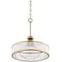 Layne Antique Brass Pendant Light 19'' Wide Modern Silver Organza Clear Glass Fixture for Kitchen Island Dining Room - Possini Euro Design