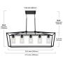 BONLICHT Farmhouse 5 Light Rectangle Dining Room Chandelier with Clear Glass Shade in Matte Black Finish,Classic Industrial Kitchen Island Pendant Hanging Lighting for Living Room Foyer BONLICHT Farmhouse 5 Light Rectangle Dining Room Chandelier with Clear Glass Shade in Matte Black Finish,Classic Industrial Kitchen Island Pendant Hanging Lighting for Living Room Foyer