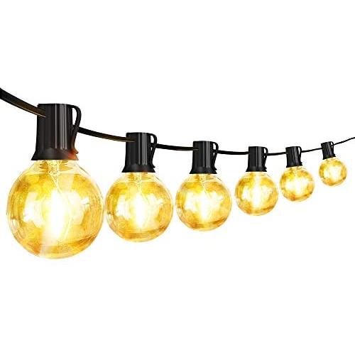 23Ft G40 Outdoor Patio String Lights , Led Dimmable Globe String Lights for Outdoor Indoor , Outdoor Porch Lights String for Bistro Garden Backyard Christmas - Led Outdoor String Light