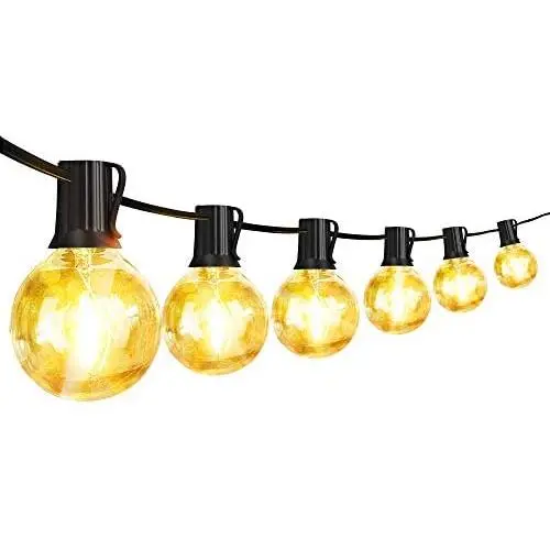 23Ft G40 Outdoor Patio String Lights , Led Dimmable Globe String Lights for Outdoor Indoor , Outdoor Porch Lights String for Bistro Garden Backyard Christmas - Led Outdoor String Light