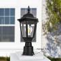 FUDESY 2-Pack Outdoor Post Light Pole Lantern Lighting Fixture with E26 Socket 3000K LED Edison Filament Bulb Included (Corded-Electric), Anti Corrosion Plastic Materials, Black, FDS2543B