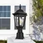 FUDESY Outdoor Post Light Pole Lantern Lighting Fixture with E26 Socket 3000K LED Edison Filament Bulb Included (Corded-Electric), Anti Corrosion Plastic Materials, Black, FDS2543B1
