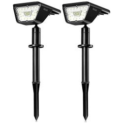 Nekteck 35 LED Solar Landscape Spotlights, IP65 Waterproof Wireless Solar Spot Lights Outdoor, 2-in-1 Solar Powered Wall Lights for Yard Garden Driveway Porch Pool Patio White Adjustable 2 Pack