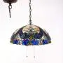 Tiffany Pendant Lamp W16H40 Inch Blue Stained Glass Lampshade Link Antique Pendant Lamp Ceiling Style 2E26 Lighting for Dining Room Living Room S160E WERFACTORY Living Bar Room Lover Study Gifts Tiffany Pendant Lamp W16H40 Inch Blue Stained Glass Lampshade Link Antique Pendant Lamp Ceiling Style 2E26 Lighting for Dining Room Living Room S160E WERFACTORY Living Bar Room Lover Study Gifts