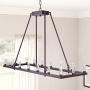 MEEROSEE Rectangluar Modern Led Chandelier Lighting L39.37'' Farmhouse Pendant Light Fixture Acrylic Shade 16 Lights Dining Room Chandeliers Oil Rubbed Bronze for Island Kitchen Living Room