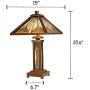 Maxxmore Tiffany Style Table Lamps Tiffany Table Lamps Stained Glass Desk Lamp Mission Stained Glass Lamps 15 inch Wide 3-Light with Night Light Tiffany Lamp