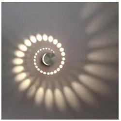 TAIZ 3W Spiral LED Wall Light,12V Aluminum Sconce Ceiling Light Aisle Bedroom Vestibule Foyer Cafe Corridor LED Lamp, Creative Indoor Wall Decoration Light Lighting, Warm Light 1Pieces