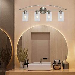 TODOLUZ Bathroom Vanity Light 4-Lights Brushed Nickel Modern Wall Light Fixtures for Porch Bedroom Hallway