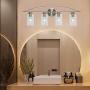 TODOLUZ Bathroom Vanity Light 4-Lights Brushed Nickel Modern Wall Light Fixtures for Porch Bedroom Hallway