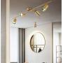 Modo Lighting Gold Track Lighting 4 Light Adjustable Flush Mount Ceiling Lighting Industrial Spotlights Lights Fixtures for Living Room Bedroom Kitchen Hallway(39.3”/100cm)