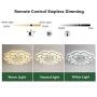 LAKIQ Modern LED Ceiling Light Dimmable Remote Control Flush Mount Light Fixture Close to Ceiling Chandelier Lighting for Living Room Bedroom Dining Room(17.7’’, Stepless Dimming)