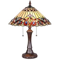 Tiffany Style Table Lamp, Capulina Handcrafted 16.5'' Tiffany Table Lamp, Stained Glass Lamp Accentuate Any Home or Business, Office, Desk, Entry, Living Room with a Classic Feel - Gothic Glass Styles