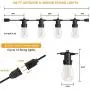 Outdoor Patio String Lights 50 Feet, Bistro String Lights with 18 LED Clear Bulbs S14,Waterproof/Shatterproof - Create Ambience On Indoor Wedding Backyard Pergola Cafe - Warm White