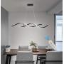 Ganeed Modern Chandelier Lighting 40W Dimmable Wave Shape Flush Mount LED Pendant Lights with Remote Control,Adjustable Height Hanging Light Fixture for Dinner Room Kitchen Island Living Room