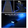 Solar Dock Light Driveway Lights Outdoor， APONUO Solar Deck Lights 8packs Pathway Lights Led Step Waterproof Outdoor Warning Step Lights for Driveway Garden Pathway Step (White) (Blue)