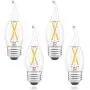 AIELIT CA10 E26 LED Candelabra Bulb 25 Watt Equivalent, Dimmable (0 - 100%), Warm White 2700K, 2W Vintage Filament Candle Light Bulbs for Hallway Entryway Porch Chandelier Pendant Lights, 4-Pack