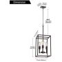 VINLUZ 3 Light 12 W Hall-Foyer Cage Pendant Light Lantern Iron Art Design Oil Rubbed Bronze Farmhouse Chandelier Ceiling Lighting for Kitchen Dining Room Entryway Foyer