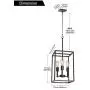 VINLUZ 3 Light 12 W Hall-Foyer Cage Pendant Light Lantern Iron Art Design Oil Rubbed Bronze Farmhouse Chandelier Ceiling Lighting for Kitchen Dining Room Entryway Foyer
