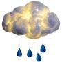 BEFOKA DIY Fluffy Cotton Cloud Light Cloud Lamp Creative Handmade Floating Clouds Night Light for Children Kids Bedroom Home Decoration (Warm Light-Raindrops)
