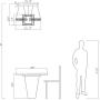 Maxax Crystal Chandelier 3 Squares LED Pendant Light for Dining Room, Living Room