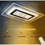 LAKIQ Super Thin Acrylic Dimmable LED Flush Mount Ceiling Light Fixture with Remote Living Room Modern Rectangle Close to Ceiling Chandelier Lighting for Bedroom Dining Room(23.5,Stepless Dimmable)