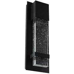 Sunlite 81169-SU LED Wall Sconce with Rain Drop Bubble Glass Panel, 13.75'' Tall, 5'' Wide, 9 Watts, Indoor/Outdoor, Black Finish, ADA Compliant, 13.75-Inch/5-Inch, 30K-Warm White