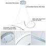 SUNMOO Modern Led Chandelie Pendant Lighting Irregular Not Dimmable Contemporary Led Pendant Light for Living Room, Dinning Room, Bedroom, Kitchen, Restaurant 6000K Cool Light (Silver)