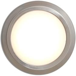 Hamilton Hills New Round Flush Mount Thin Ceiling Light LED Disc Shaped Thinnest Round Dimmable Lighting Fixture Direct Wire Lights No Drywall Work Required 3000K Bright White 12'' Brushed Nickel