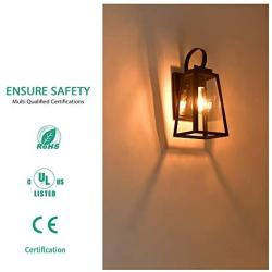 Outdoor Wall Light Exterior Wall Mount Lantern Modern Fixtures Wall Sconce Light Porch Light with E26 Base Socket Anti-Rust Waterproof Outside Lamp for Garden Garage(Bulb not Included)