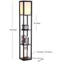 Brightech Maxwell - Modern LED Shelf Floor Lamp - Skinny End Table and Nightstand for Bedroom - Combo Narrow Side Table with Standing Accent Light Attached - Asian Tower Book Shelves - Black