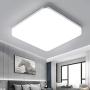 Oeegoo 5000K Flush Mount LED Ceiling Light Fixture, 24W 2400LM Square Led Ceiling Light, Bathroom Ceiling Lights Fixture for Bedroom, Living Room, Kitchen, Hallway, IP54 Waterproof, 200W Equivalent