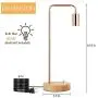 Rose Gold Table Lamp - Industrial Nightstand Lamp, Modern Desk Lamp with Wood Base for Bedroom Living Room Guest Room Coffee Table Dressers