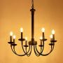 Wellmet 8-Light Farmhouse Chandelier, Black Chandeliers for Dining Room, Farmhouse Light Fixture for Foyer, Living Room, Kitchen Island, Bedroom