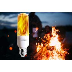 LED Flame Effect Light Bulbs - E26 LED Bulb with Gravity Sensor Flame Night Bulb for Holiday Gifts Home Hotel Bar Party Decoration(2 Pack)