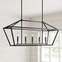 MOTINI 5-Light Kitchen Island Lantern Pendant Linear Chandelier Black Rod Hanging Light 40''x 12''x18.5''